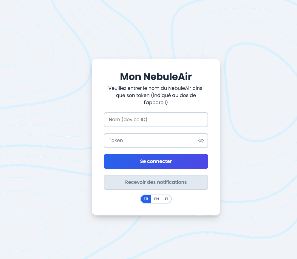 Page de connexion MonNebuleAir