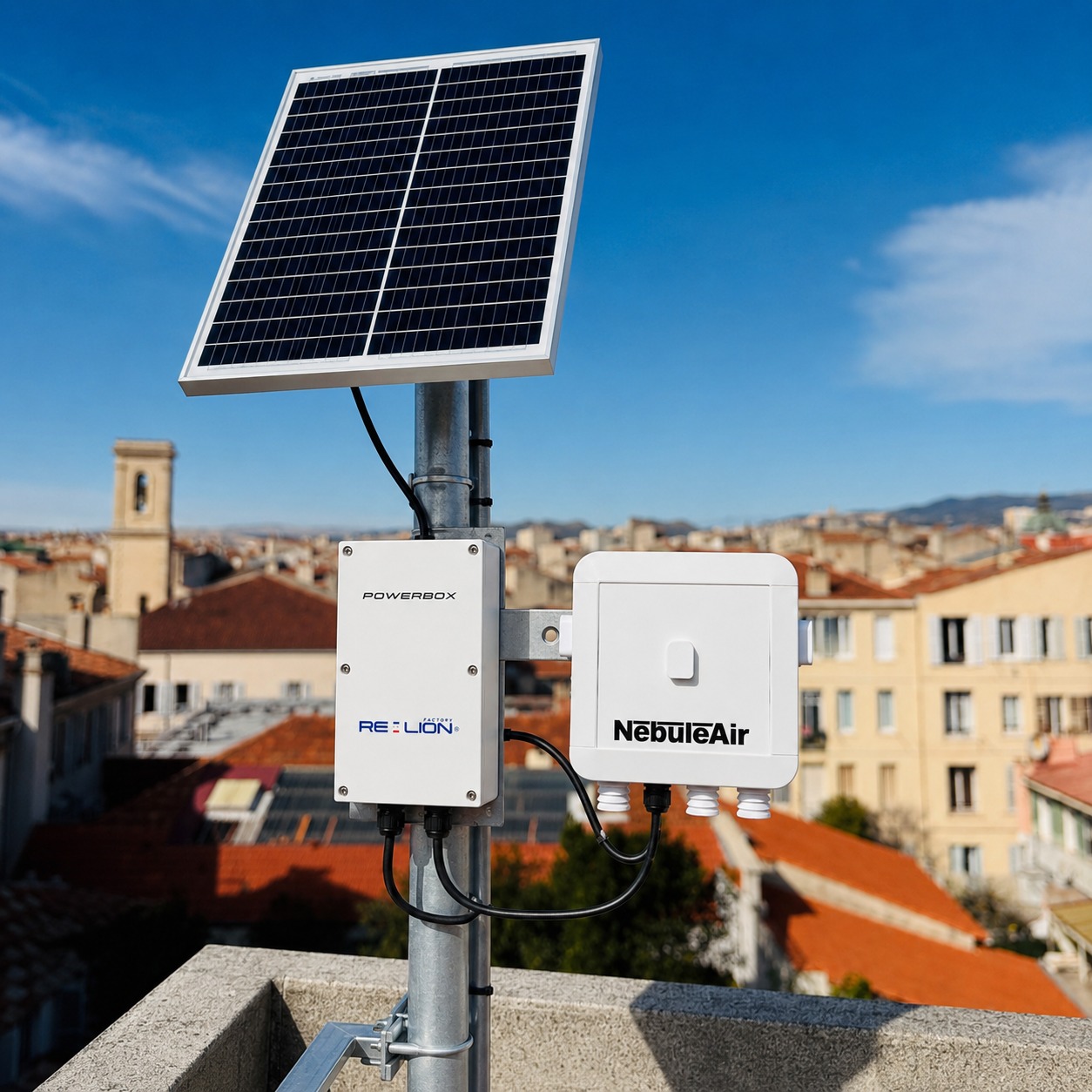 Alimentation solaire autonome du NebuleAir Pro (powerbox Re-Lion Factory)
