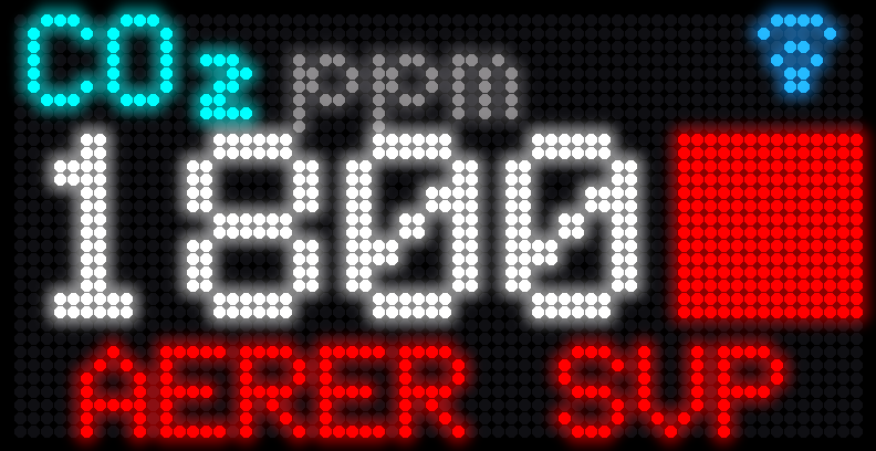 Écran CO₂ niveau aérer (rouge)