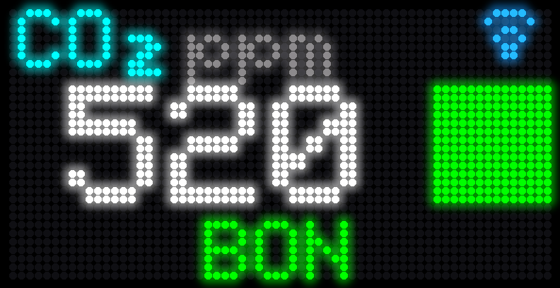 Écran CO₂ niveau bon (vert)