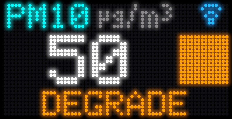 Écran PM10 niveau dégradé (orange)
