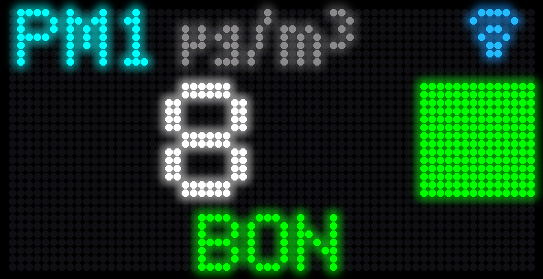 Écran PM1 niveau bon (vert)