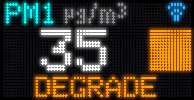 Écran PM1 niveau dégradé (orange)