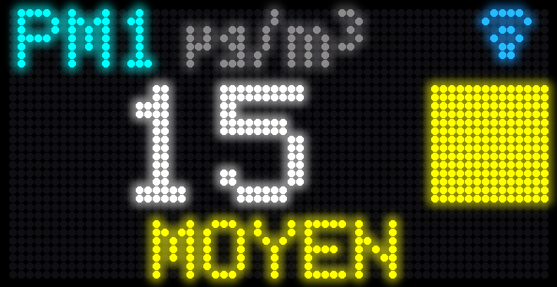 Écran PM1 niveau moyen (jaune)