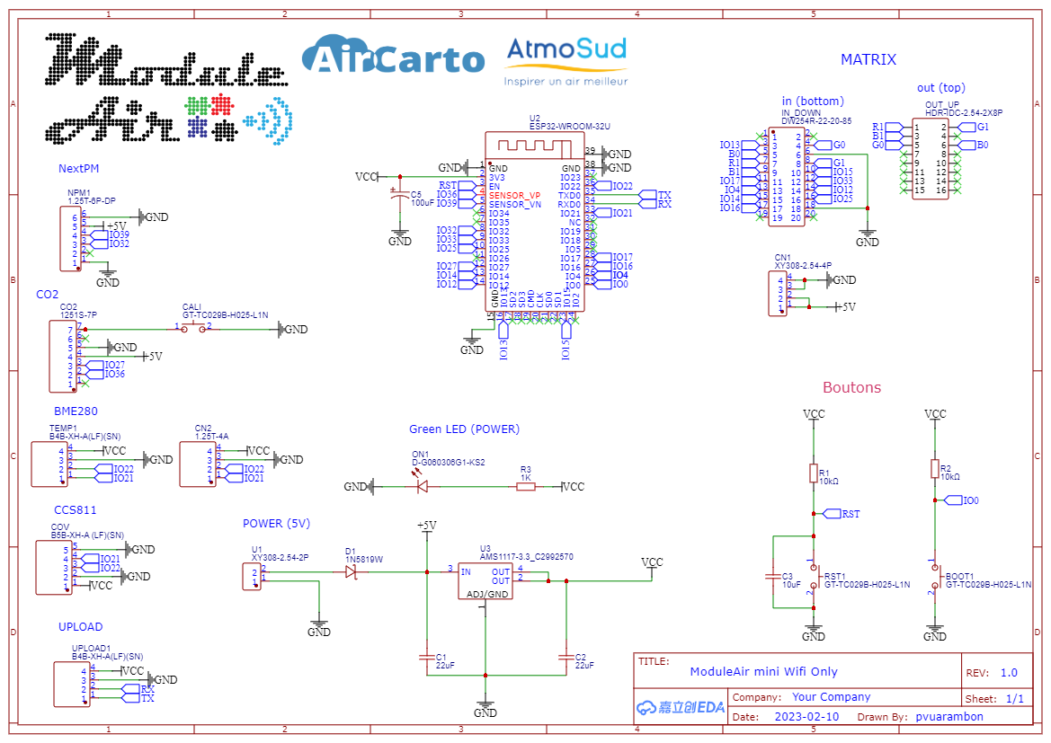Schématique ModuleAir WiFi
